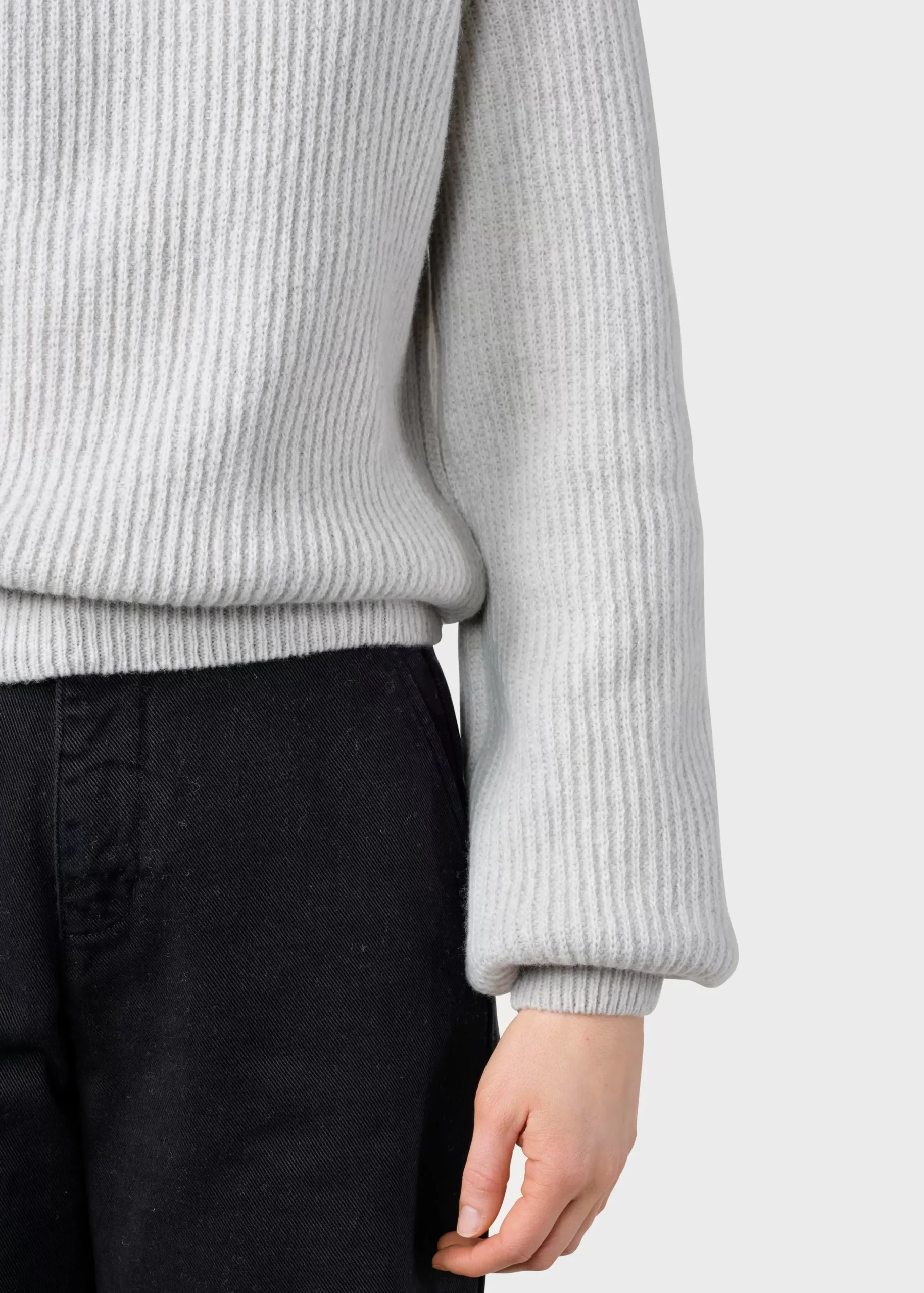 Klitmoller Collective Strick-Gerda knit - Pastel grey MossGreen