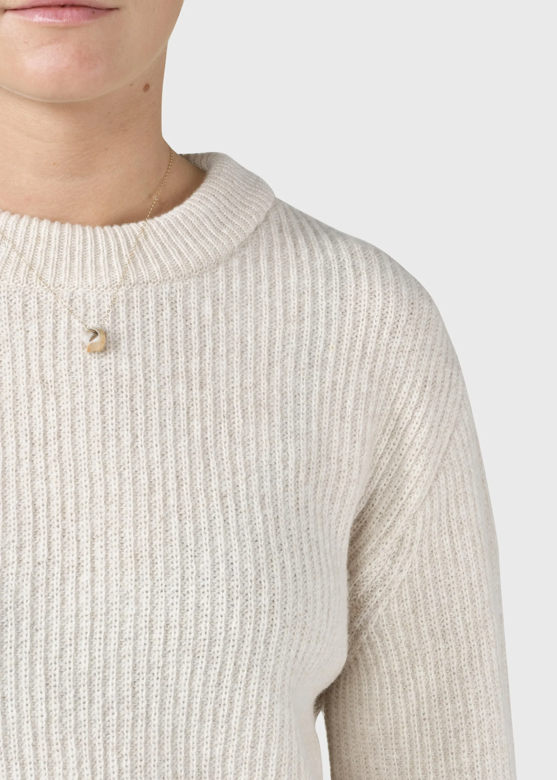 Klitmoller Collective Strick-Gerda knit - Pastel sand MossGreen