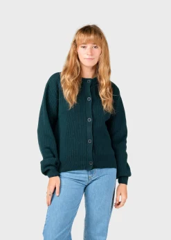 Klitmoller Collective Strick-Gerda knit cardigan - Moss Green Black