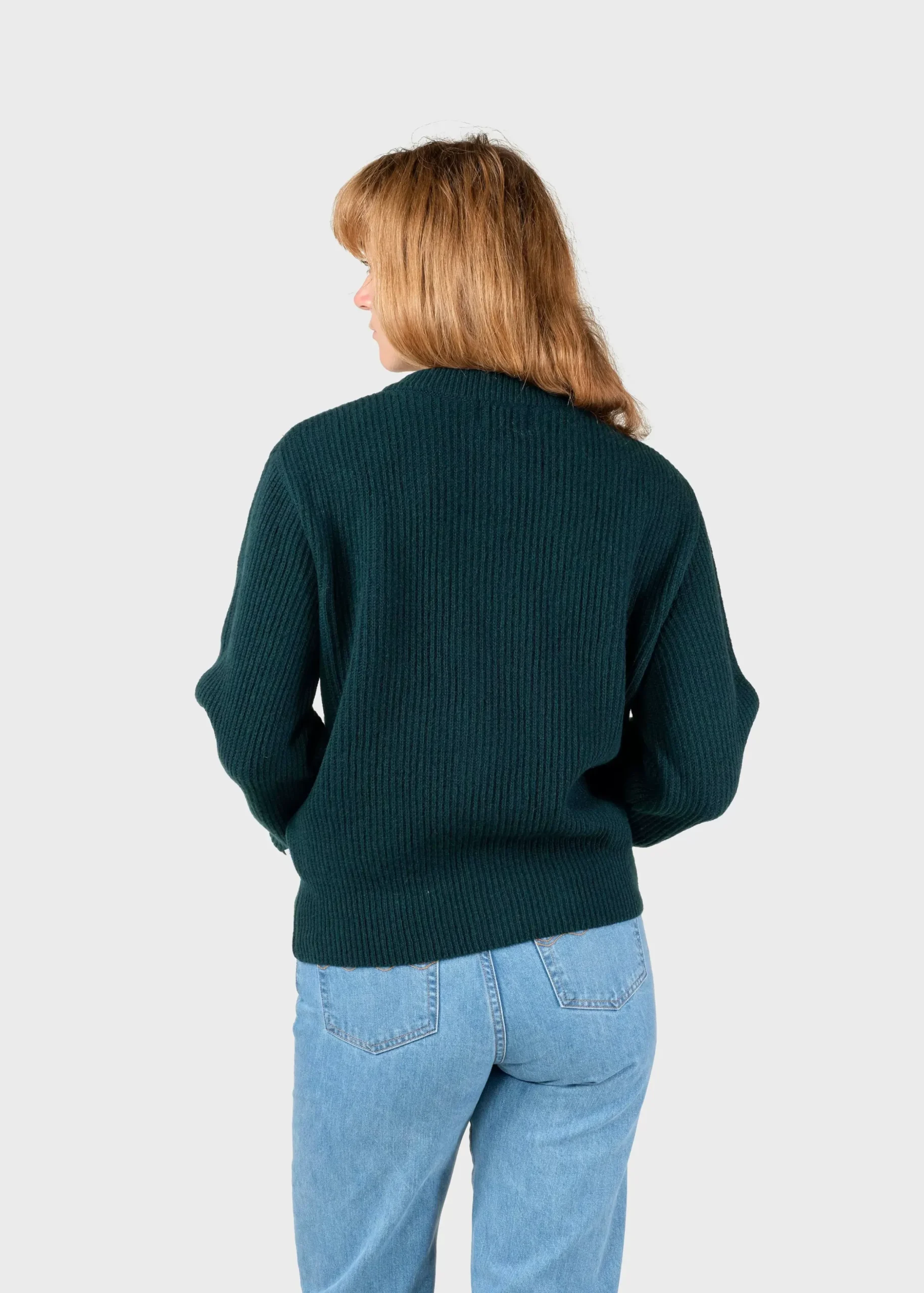 Klitmoller Collective Strick-Gerda knit cardigan - Moss Green Black