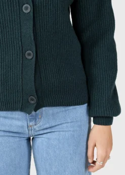 Klitmoller Collective Strick-Gerda knit cardigan - Moss Green Black