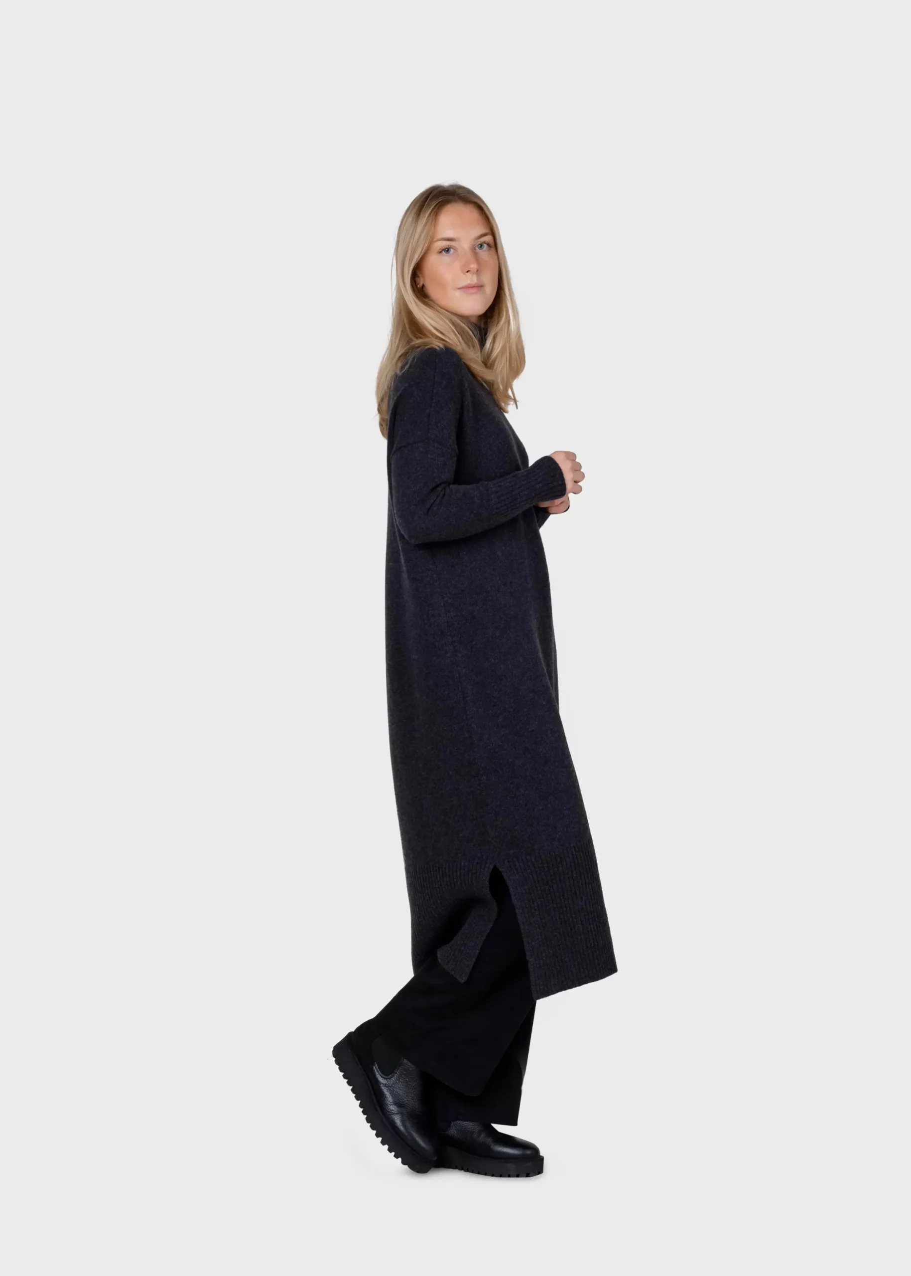 Klitmoller Collective Strick-Gro knit dress - Anthracite Black