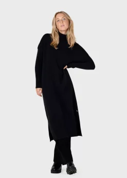 Klitmoller Collective Gebürstete Merinowolle-Gro knit dress - Black