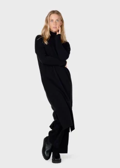 Klitmoller Collective Gebürstete Merinowolle-Gro knit dress - Black