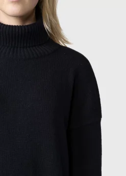 Klitmoller Collective Gebürstete Merinowolle-Gro knit dress - Black