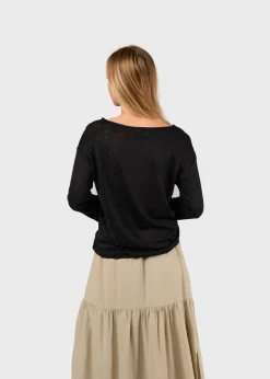 Klitmoller Collective T-shirts-Gudrun LS tee - Black Navy
