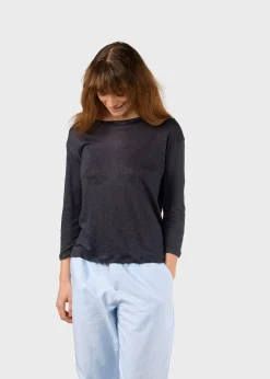 Klitmoller Collective T-shirts-Gudrun LS tee - Navy
