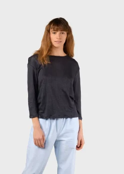 Klitmoller Collective T-shirts-Gudrun LS tee - Navy