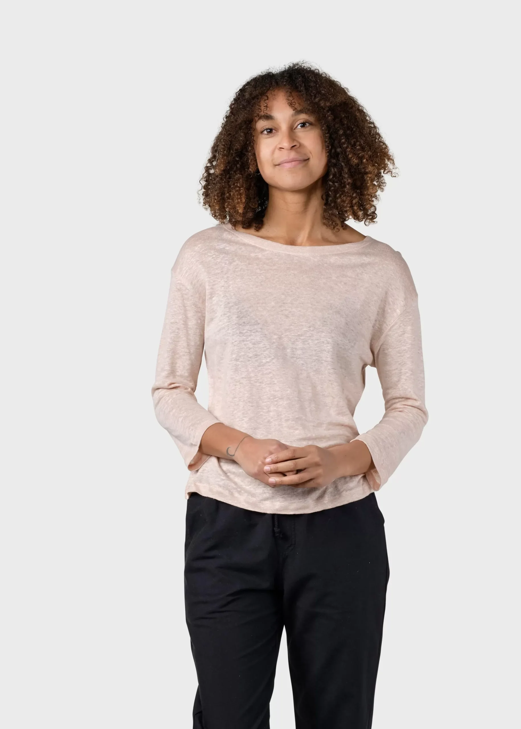 Klitmoller Collective T-shirts-Gudrun LS tee - Rose Navy