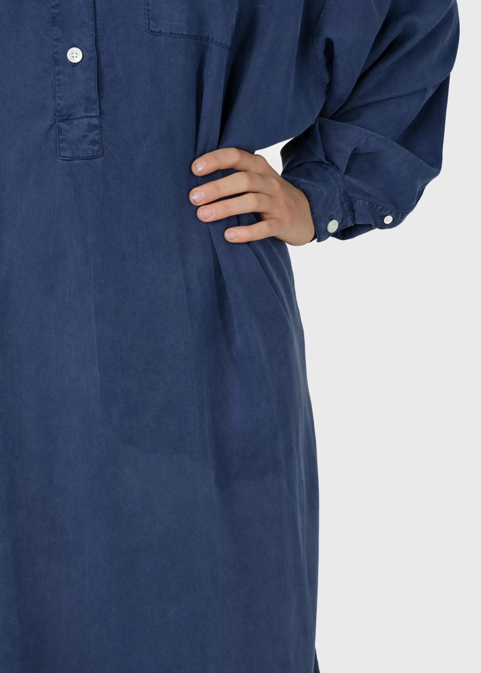 Klitmoller Collective Hemden-Gulla shirtdress - Ocean Pastelgrey
