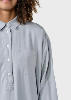 Klitmoller Collective Hemden-Gulla shirtdress - Pastel grey Pastelgrey