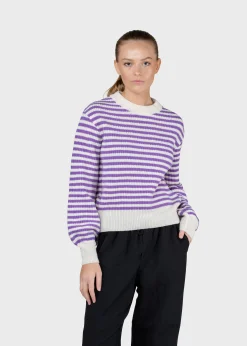 Klitmoller Collective Strick-Gunilla knit - Cream/lilac Mossgreen/cream