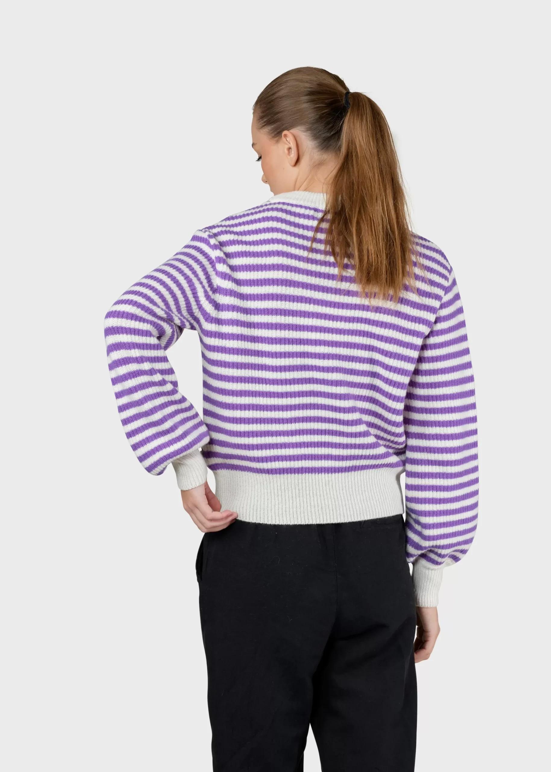 Klitmoller Collective Strick-Gunilla knit - Cream/lilac Mossgreen/cream