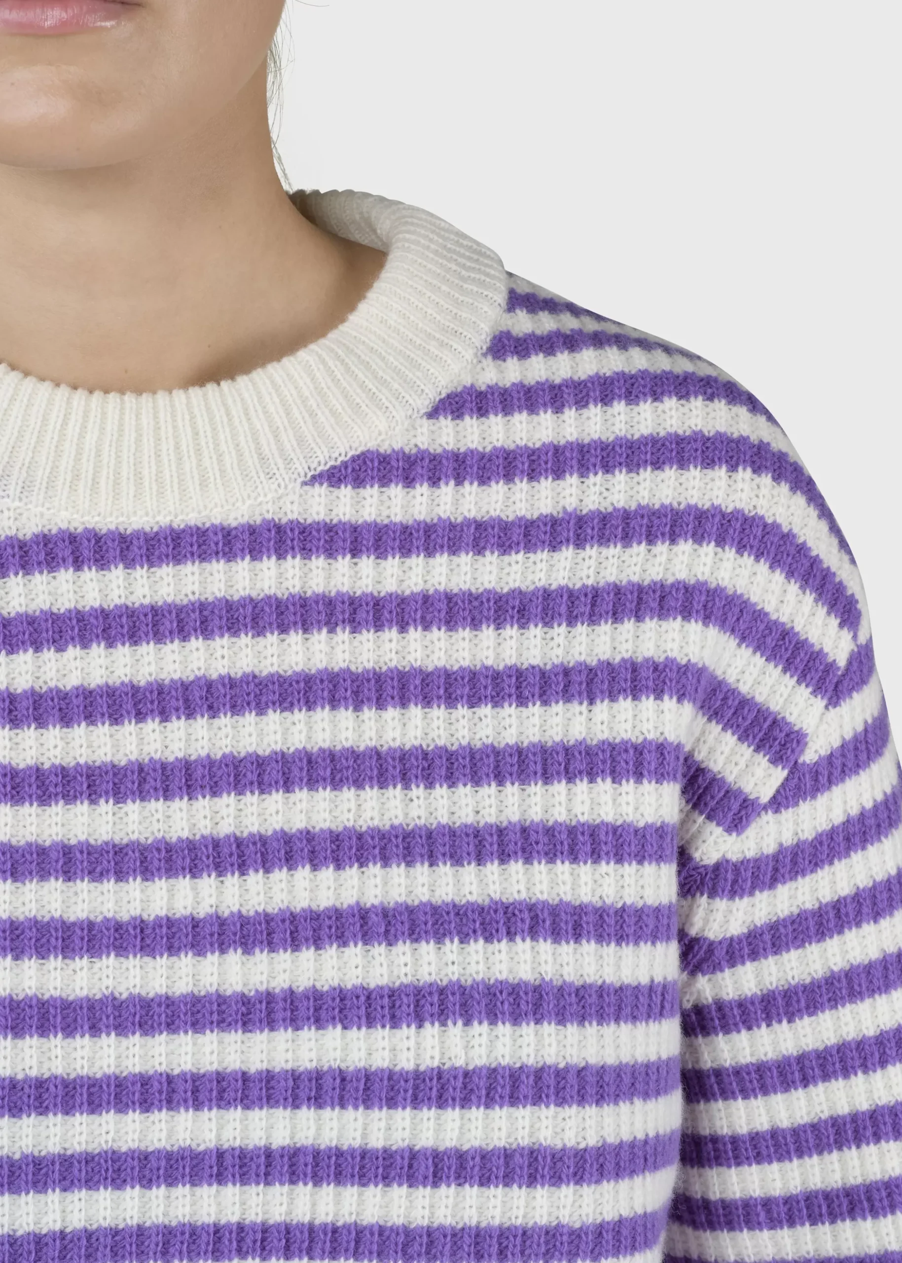 Klitmoller Collective Strick-Gunilla knit - Cream/lilac Mossgreen/cream
