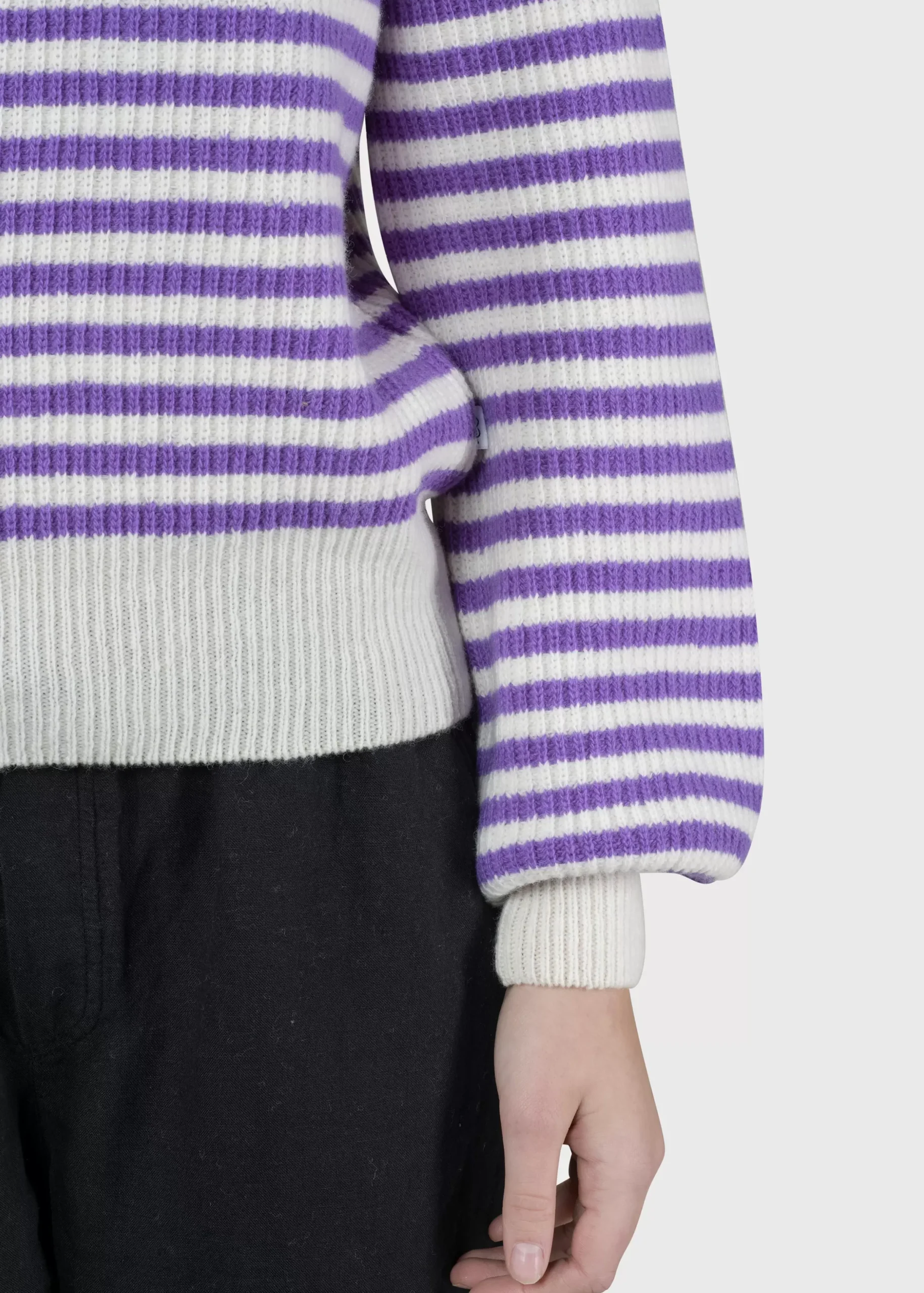 Klitmoller Collective Strick-Gunilla knit - Cream/lilac Mossgreen/cream