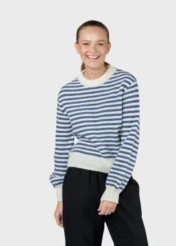 Klitmoller Collective Strick-Gunilla knit - Cream/ocean Mossgreen/cream