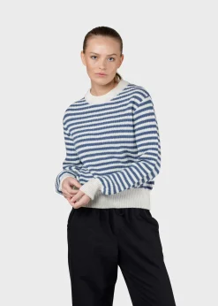 Klitmoller Collective Strick-Gunilla knit - Cream/ocean Mossgreen/cream