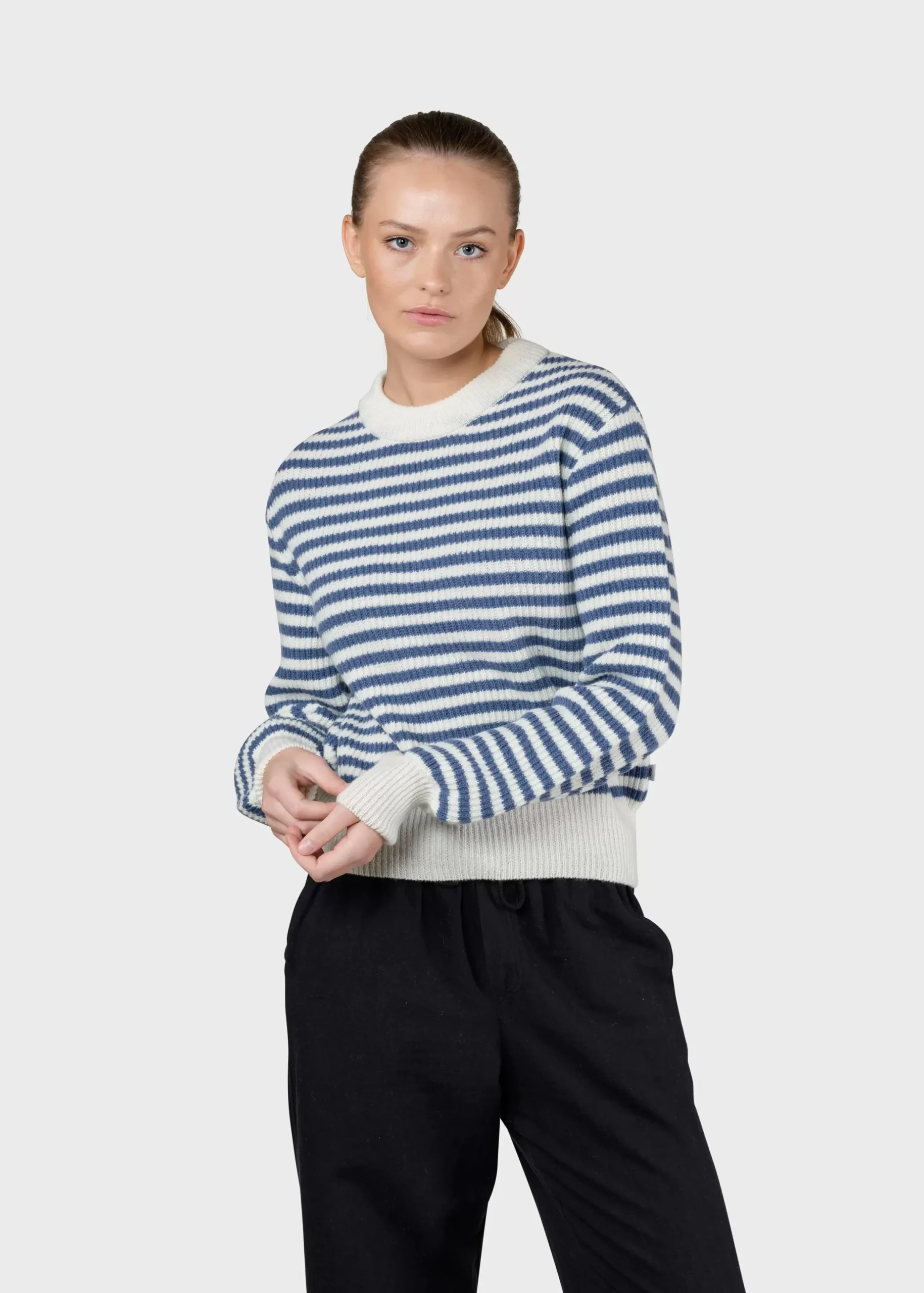 Klitmoller Collective Strick-Gunilla knit - Cream/ocean Mossgreen/cream