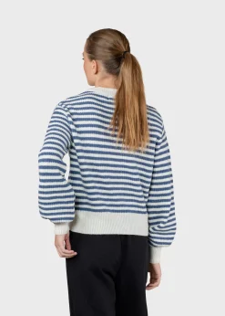 Klitmoller Collective Strick-Gunilla knit - Cream/ocean Mossgreen/cream