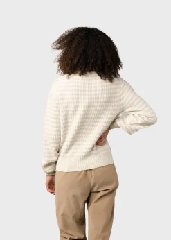 Klitmoller Collective Strick-Gunilla knit - Cream/pastel grey Mossgreen/cream