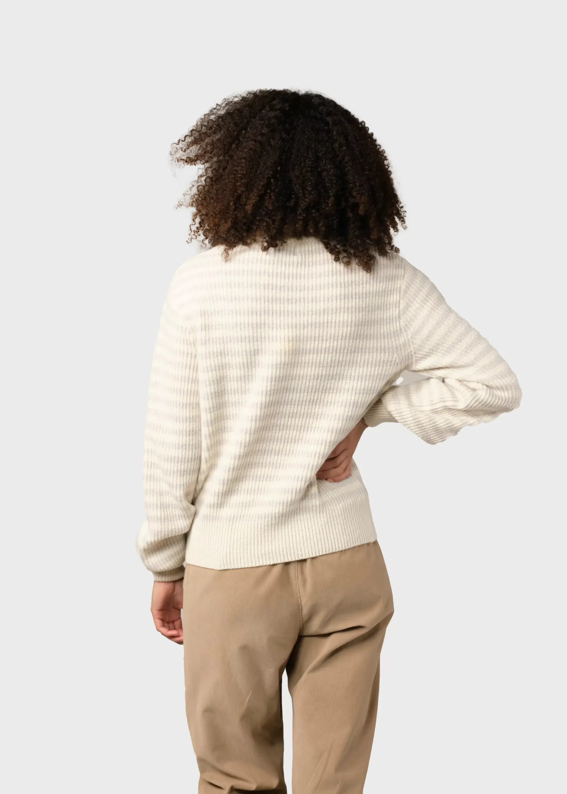 Klitmoller Collective Strick-Gunilla knit - Cream/pastel grey Mossgreen/cream