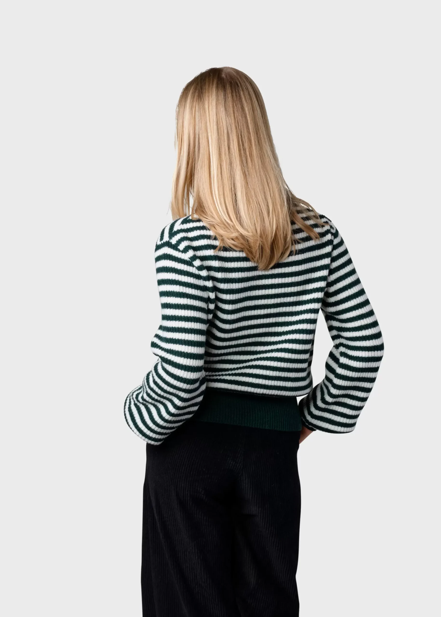 Klitmoller Collective Strick-Gunilla knit - Moss green/cream Mossgreen/cream