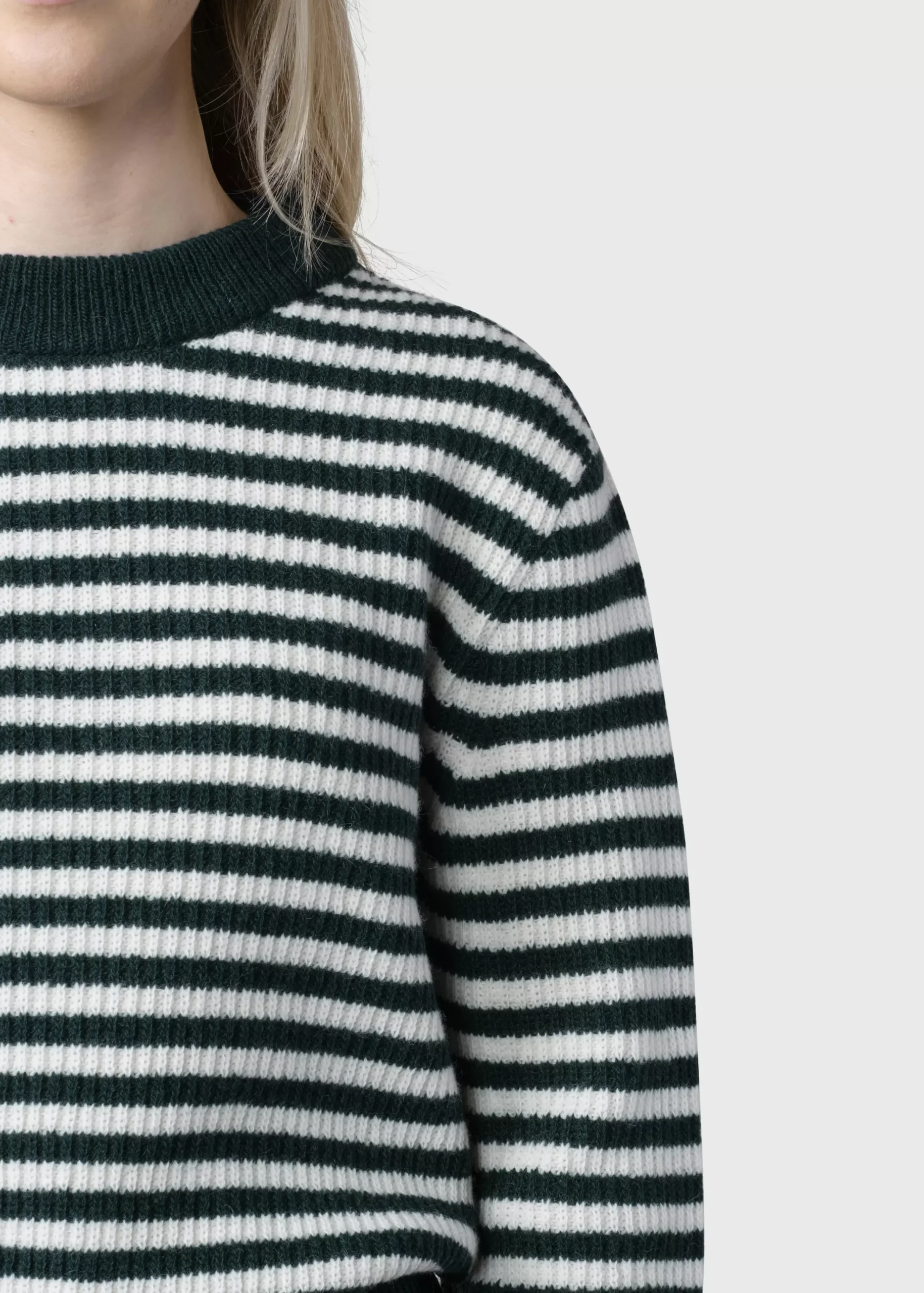 Klitmoller Collective Strick-Gunilla knit - Moss green/cream Mossgreen/cream