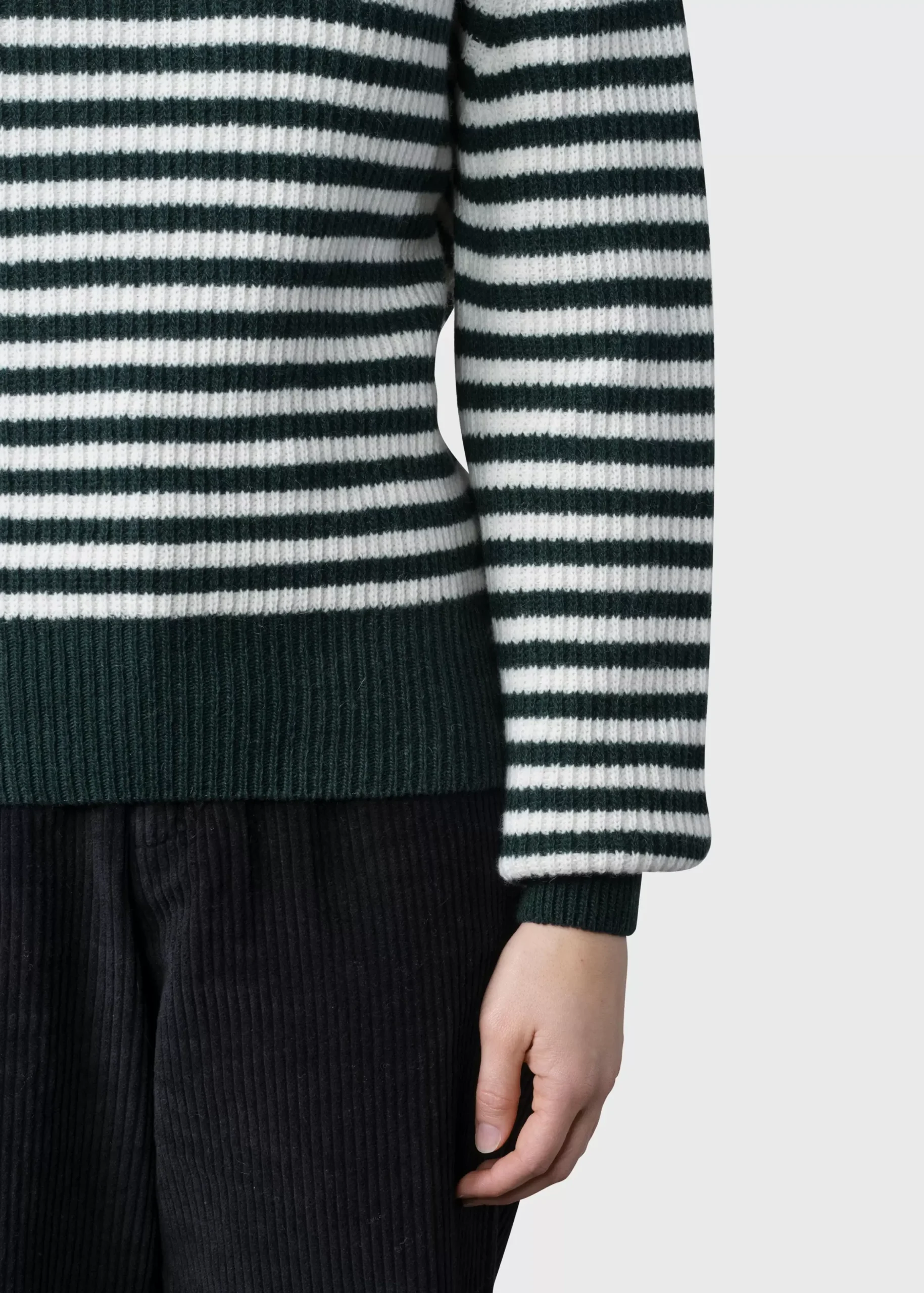 Klitmoller Collective Strick-Gunilla knit - Moss green/cream Mossgreen/cream