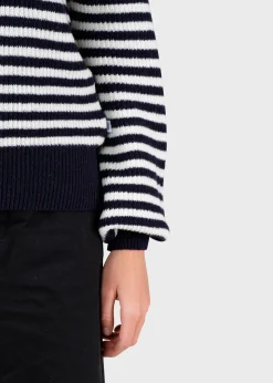 Klitmoller Collective Strick-Gunilla knit - Navy/cream Mossgreen/cream