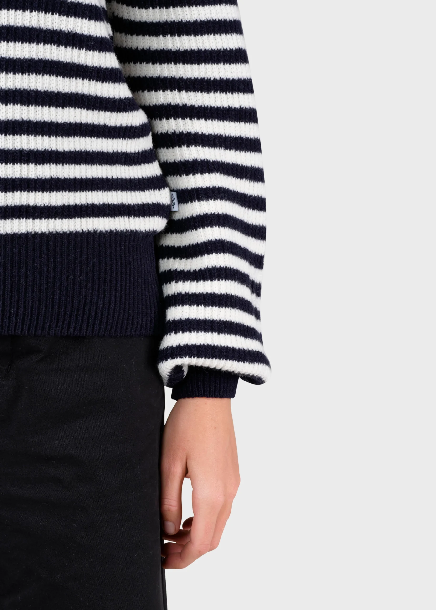 Klitmoller Collective Strick-Gunilla knit - Navy/cream Mossgreen/cream