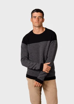 Klitmoller Collective Strick-Halfdann knit - Black/light grey Navy/cream