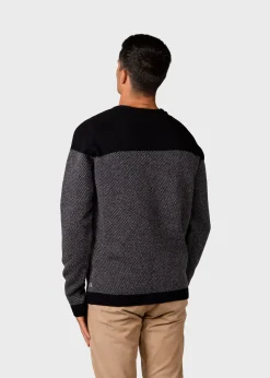 Klitmoller Collective Strick-Halfdann knit - Black/light grey Navy/cream