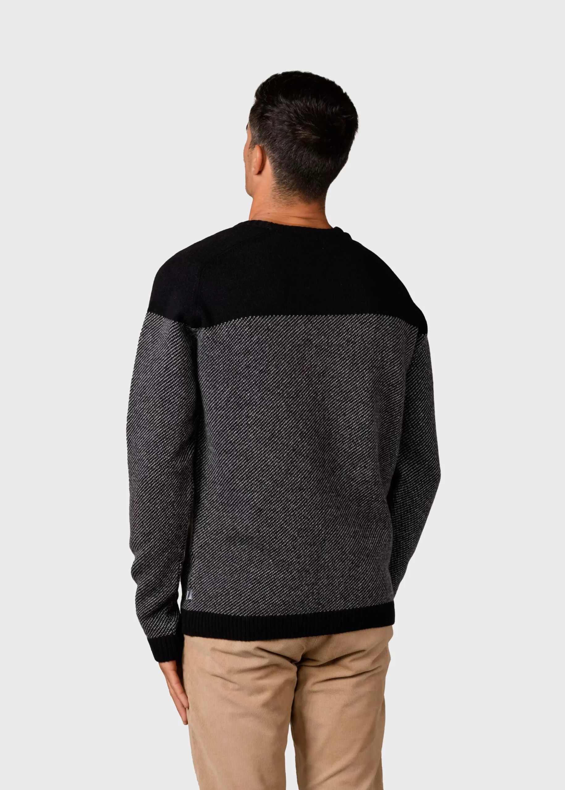 Klitmoller Collective Strick-Halfdann knit - Black/light grey Navy/cream