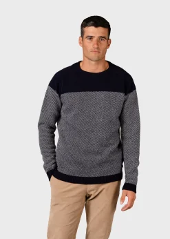 Klitmoller Collective Strick-Halfdann knit - Navy/cream