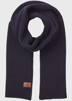 Klitmoller Collective Accessories-Heavy rib scarf - Navy Lightgrey