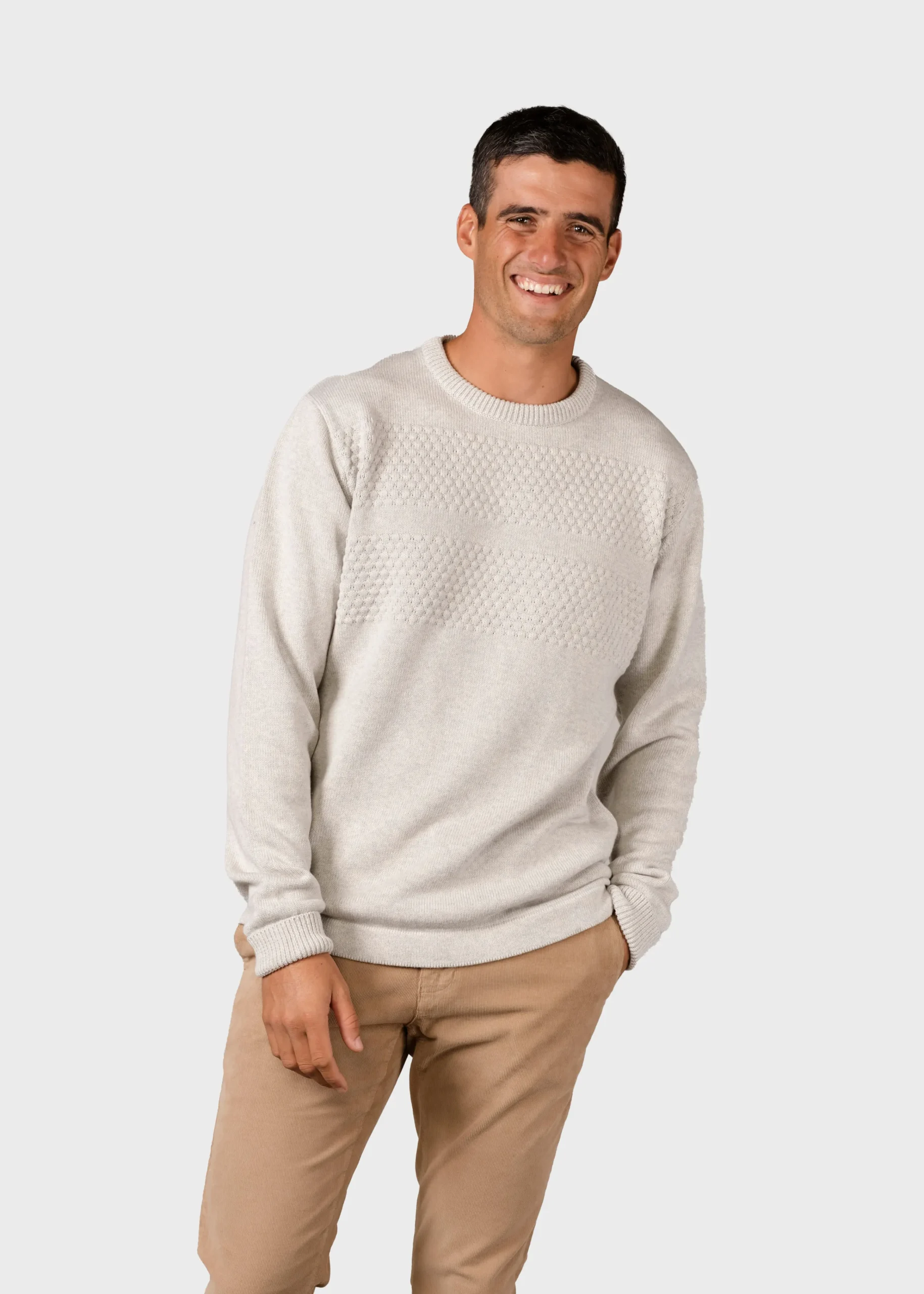 Klitmoller Collective Bio-Baumwolle-Herbert knit - Cream melange Navy