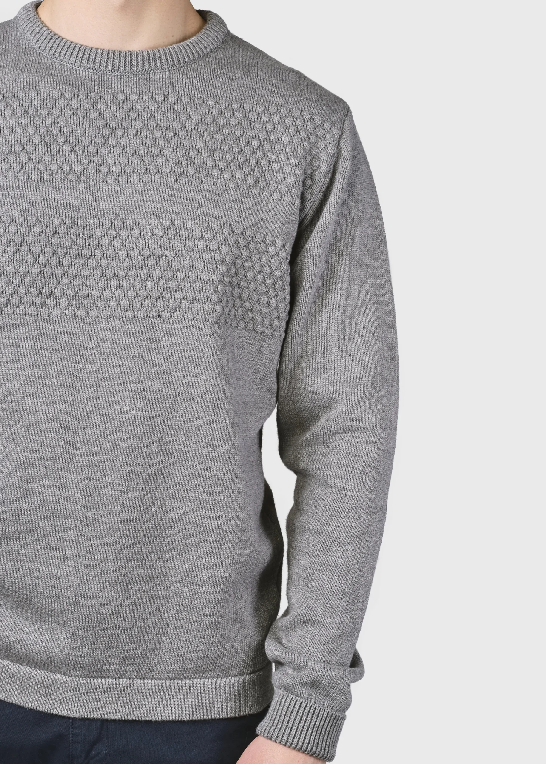 Klitmoller Collective Strick-Herbert knit - Light grey Navy