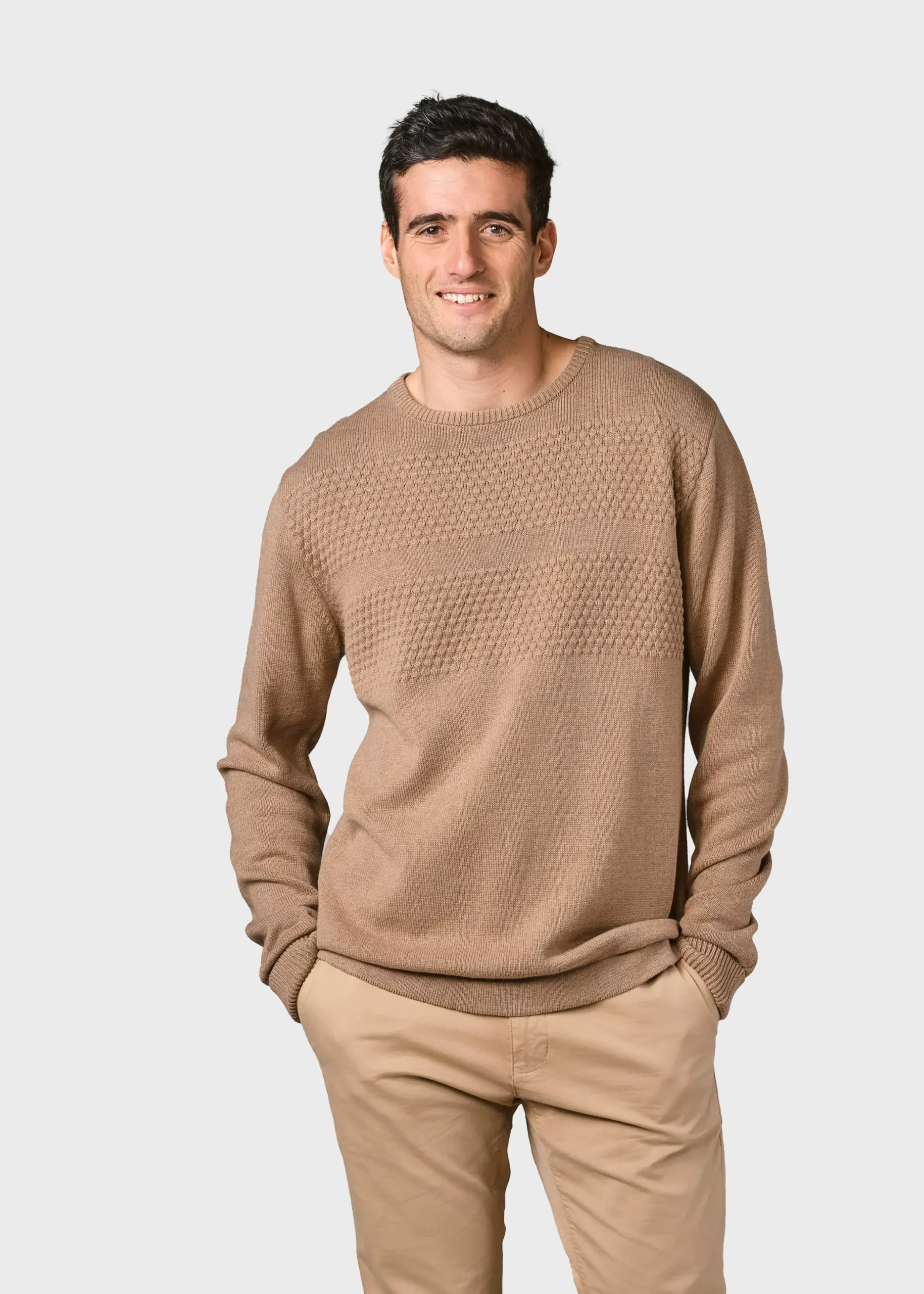 Klitmoller Collective Strick-Herbert knit - Sand Navy