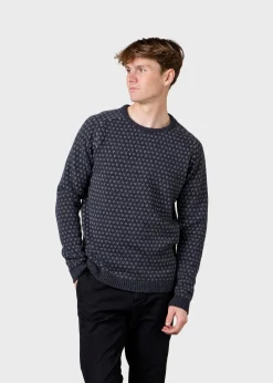 Klitmoller Collective Strick-Hugo knit - Anthracite/light grey Olive/cream