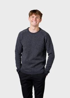 Klitmoller Collective Strick-Hugo knit - Anthracite/light grey Olive/cream