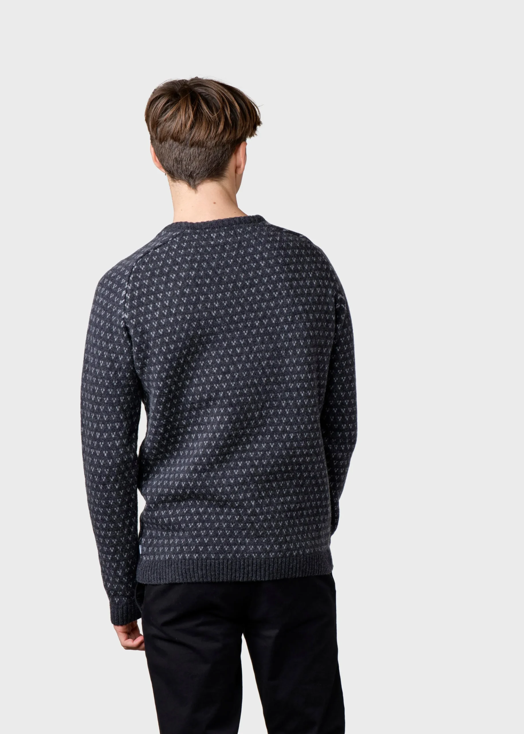 Klitmoller Collective Strick-Hugo knit - Anthracite/light grey Olive/cream