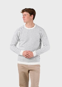 Klitmoller Collective Strick-Hugo knit - Cream/navy Olive/cream