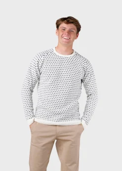 Klitmoller Collective Strick-Hugo knit - Cream/navy Olive/cream