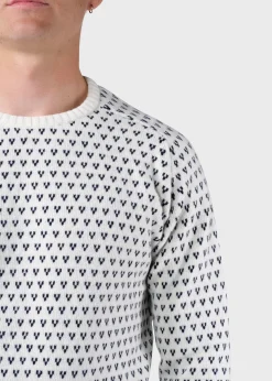 Klitmoller Collective Strick-Hugo knit - Cream/navy Olive/cream