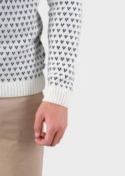 Klitmoller Collective Strick-Hugo knit - Cream/navy Olive/cream
