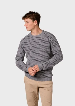 Klitmoller Collective Strick-Hugo knit - Light grey/black Olive/cream