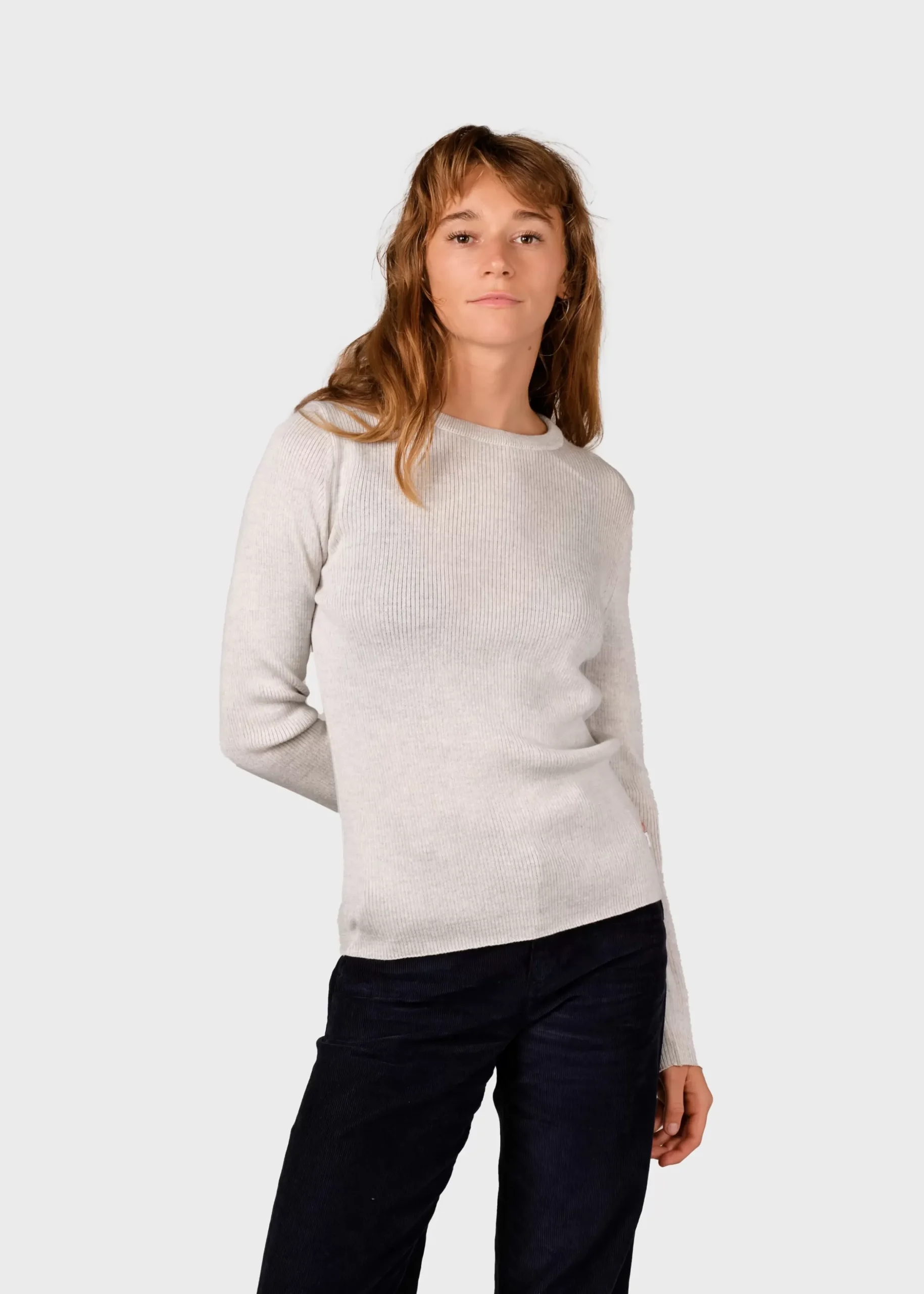 Klitmoller Collective Strick-Ingrid knit - Pastel grey Sand