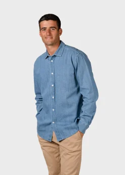 Klitmoller Collective Hemden-Jakob shirt - Light blue stonewash Darkbluestonewash
