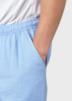 Klitmoller Collective Hosen-Jens linen pant - Blue melange Black