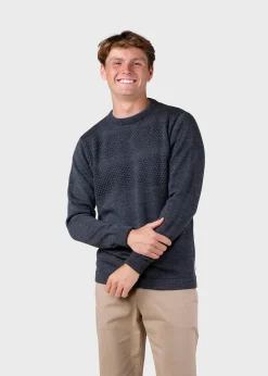 Klitmoller Collective Strick-Johan knit - Anthracite Skyblue